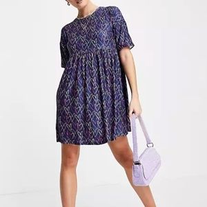 ASOS Urban Threads smock mini dress in heart print - NWT (size 10)